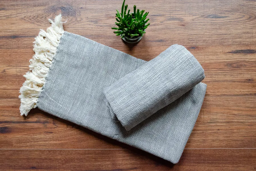 Herringbone Linen Throw