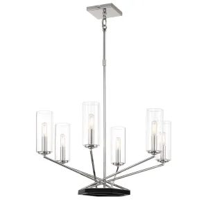 Highland Crossing 27 in. 6 Lights Chandelier Polished Nickel finish