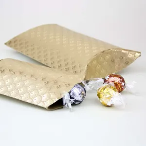 Hot Stamp Kraft Pillow Boxes Pack of 12 (Sizes Available)