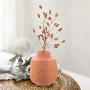 Howard Elliott Collection Richland Embossed Peach Vase, Small