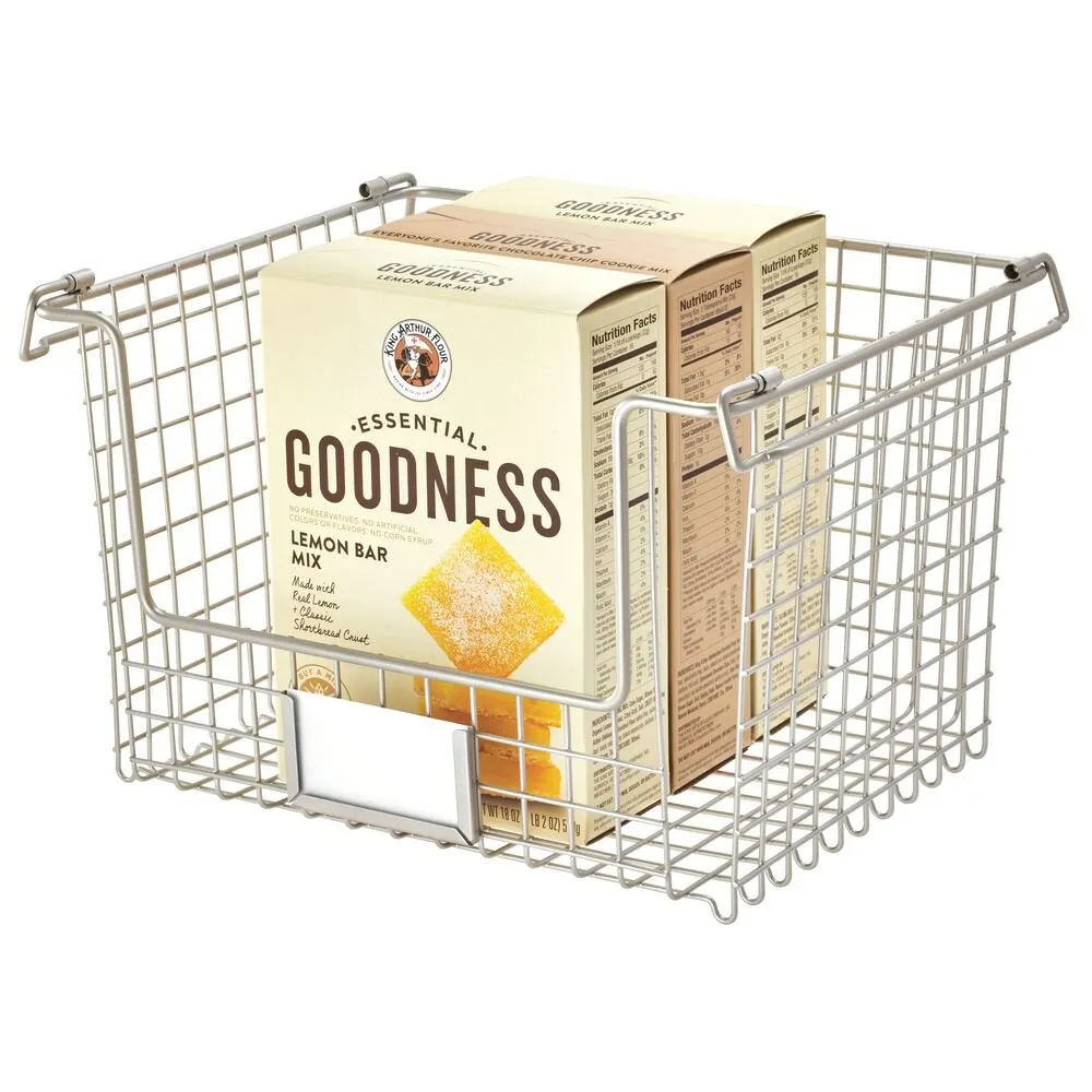 iDesign Classico Stackable Basket 12" x 10" x 7.75" in Matte Satin