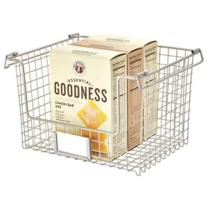 iDesign Classico Stackable Basket 12" x 10" x 7.75" in Matte Satin