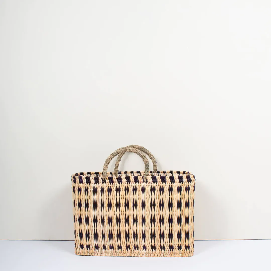 Indigo Woven Reed Basket