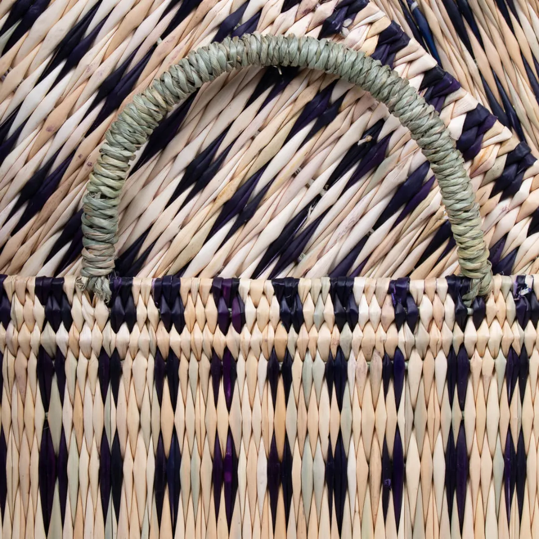 Indigo Woven Reed Basket