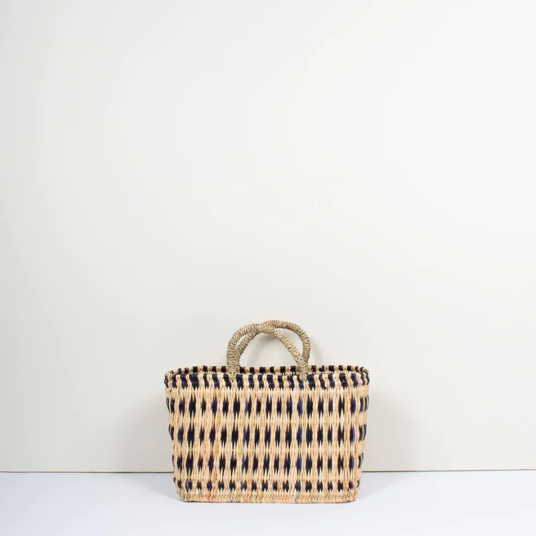 Indigo Woven Reed Basket