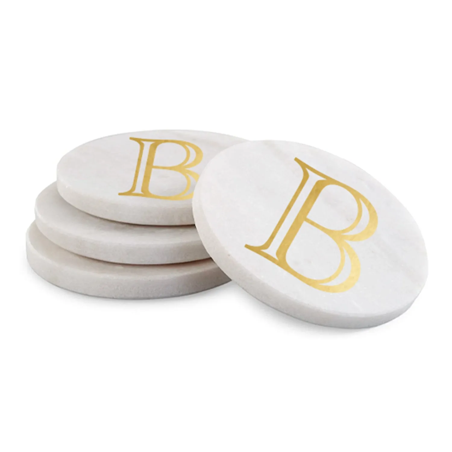 Initial Marble Coasters | Gold