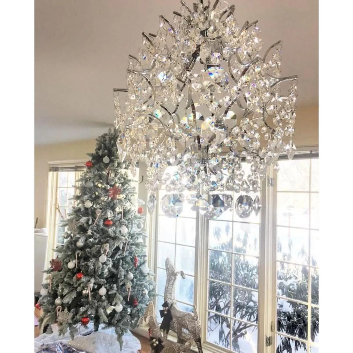 Isabella's Crown 14 in. 3 Lights Chandelier Chrome finish
