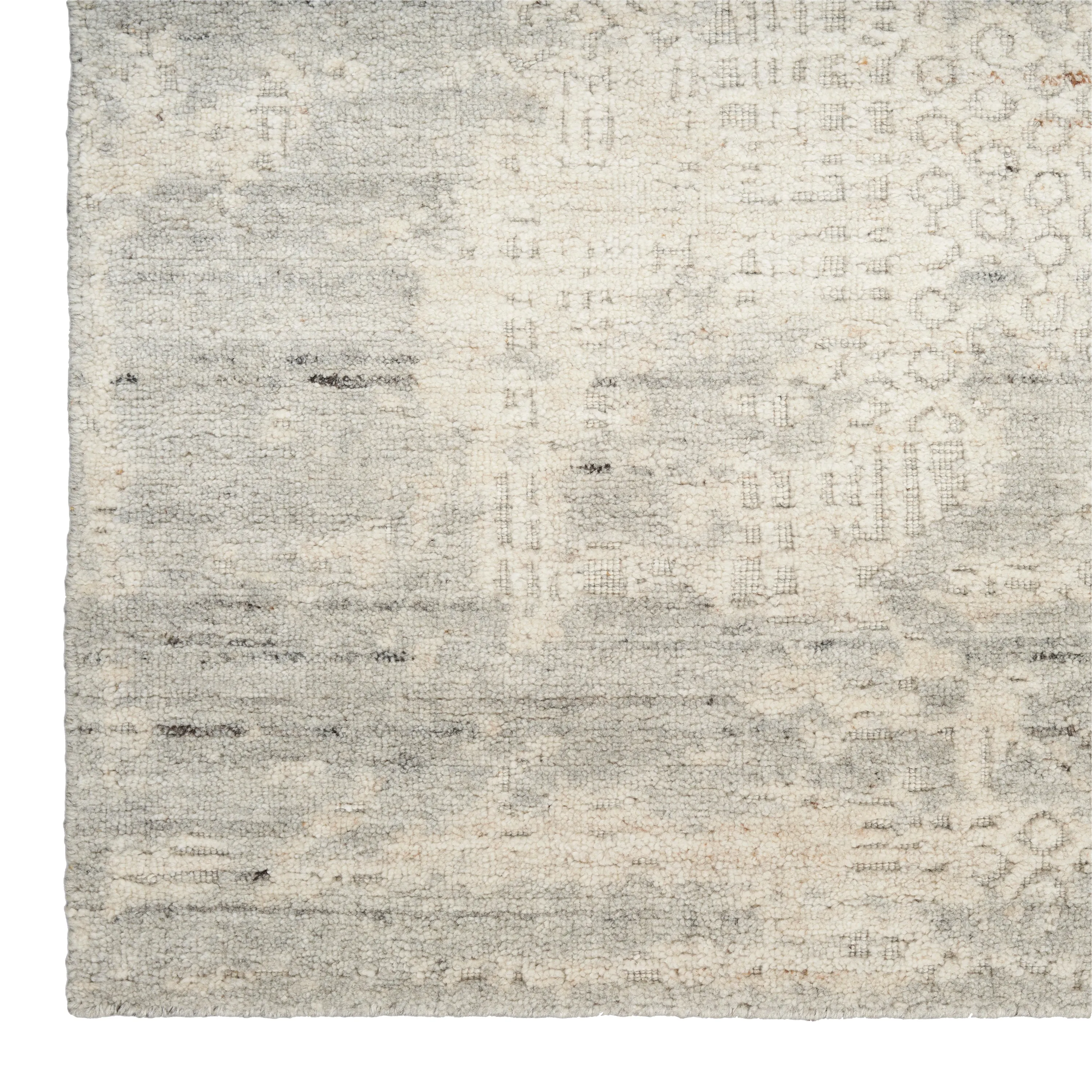Ivory Essentials Grey Contemporary Wool Blend Rug