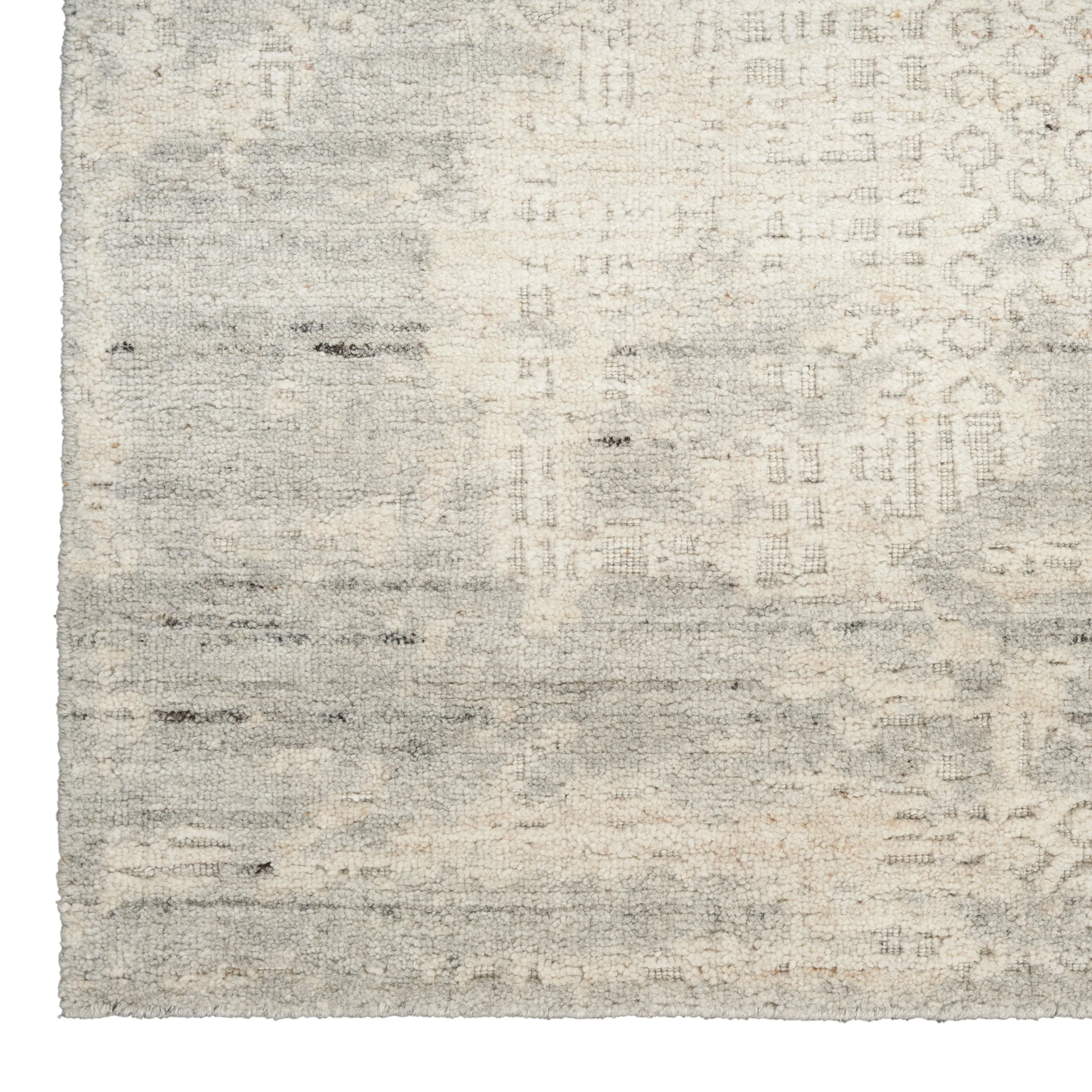 Ivory Essentials Grey Contemporary Wool Blend Rug