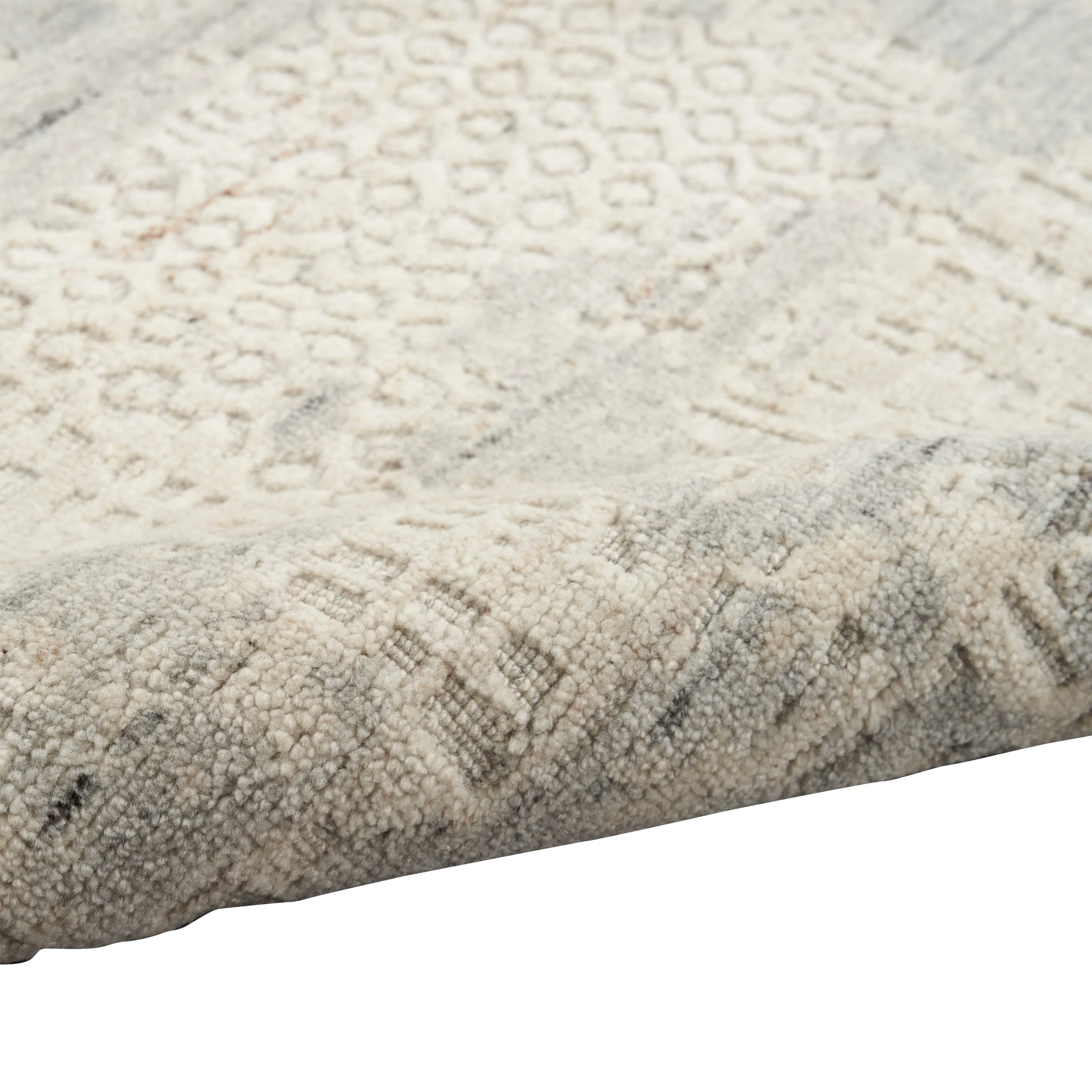 Ivory Essentials Grey Contemporary Wool Blend Rug