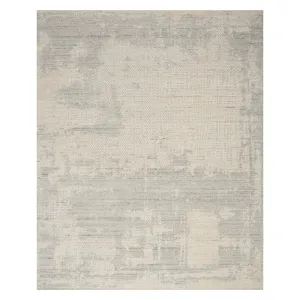 Ivory Essentials Grey Contemporary Wool Blend Rug