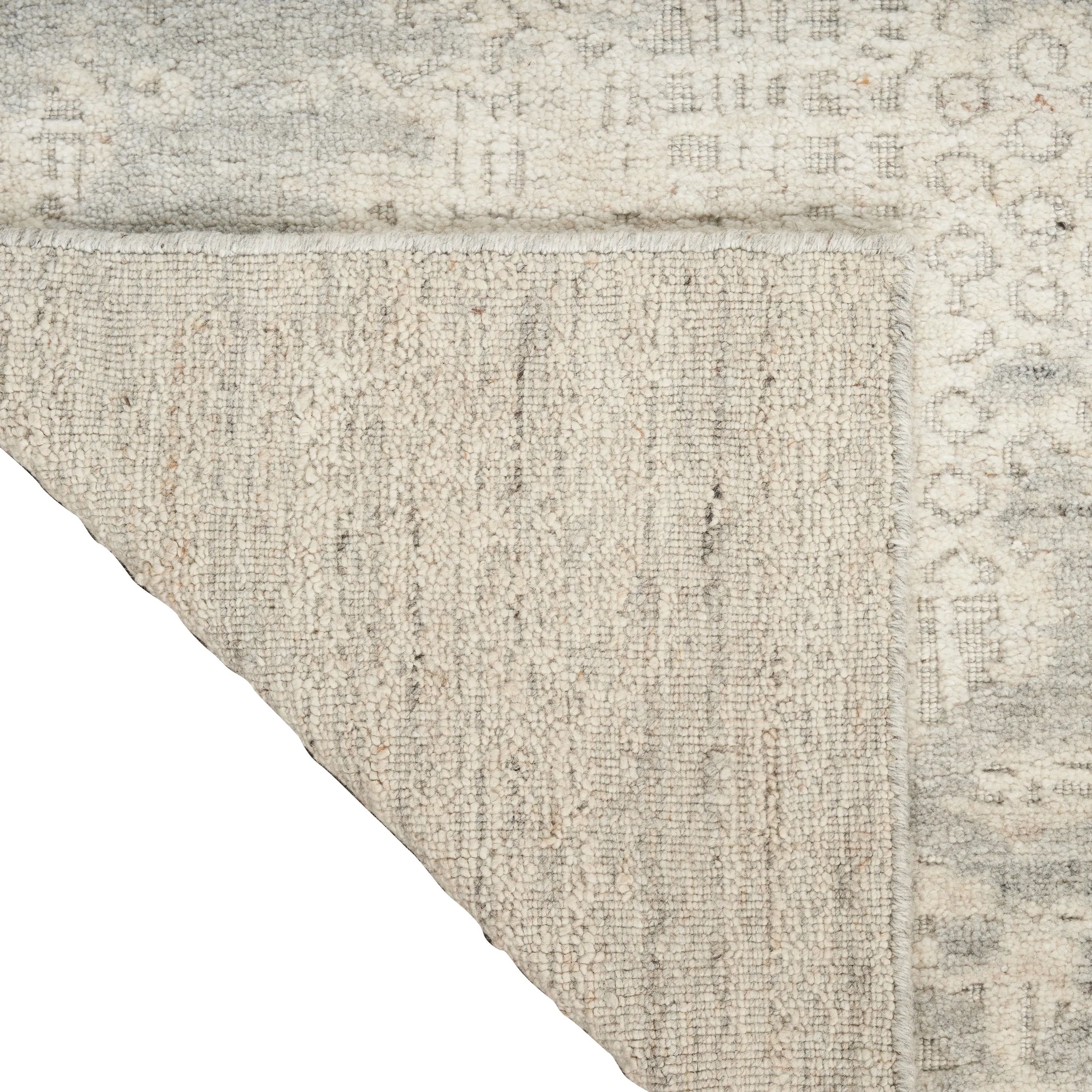 Ivory Essentials Grey Contemporary Wool Blend Rug