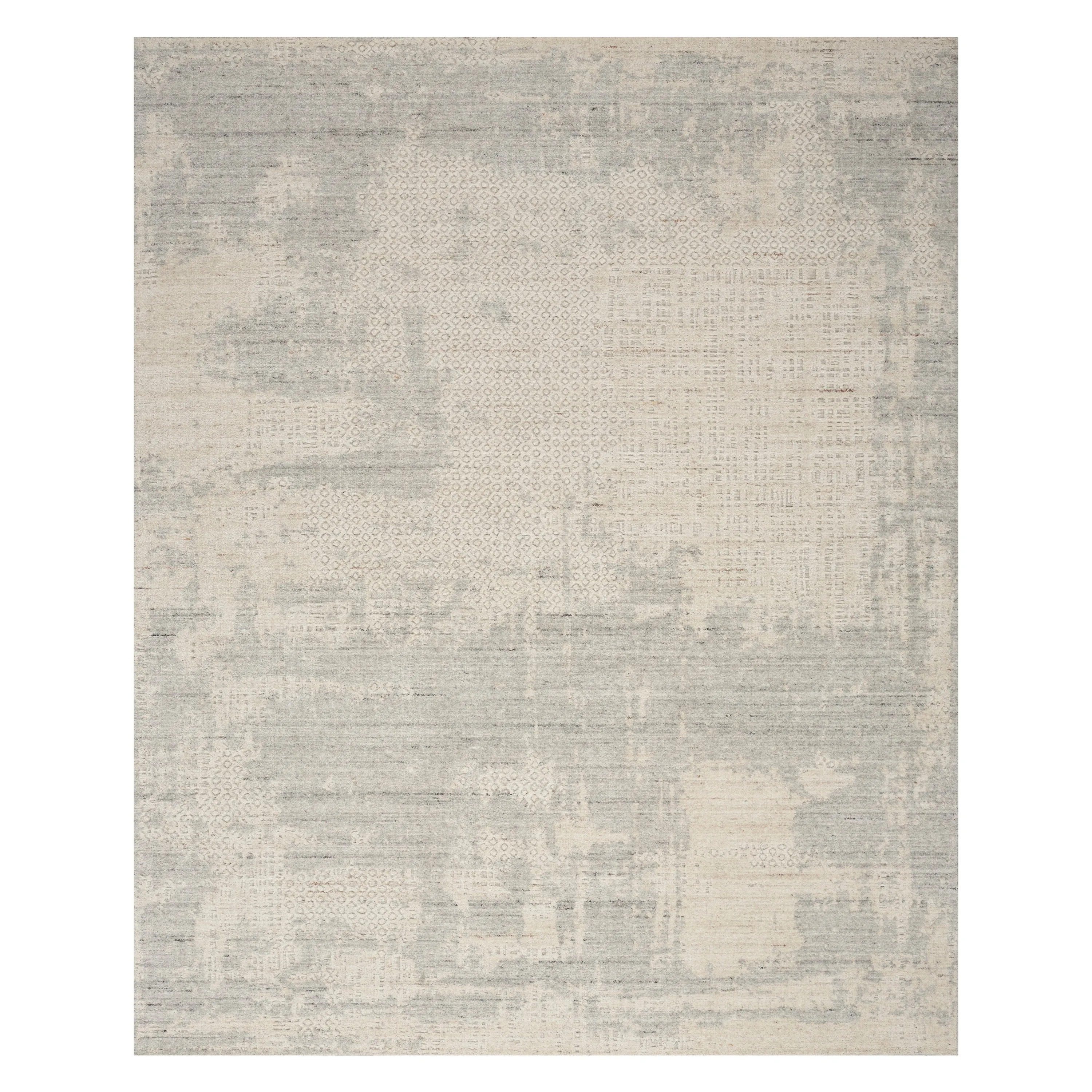 Ivory Essentials Grey Contemporary Wool Blend Rug