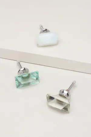 Javier Crystal Rectangular Mirror Glass Pull Knobs