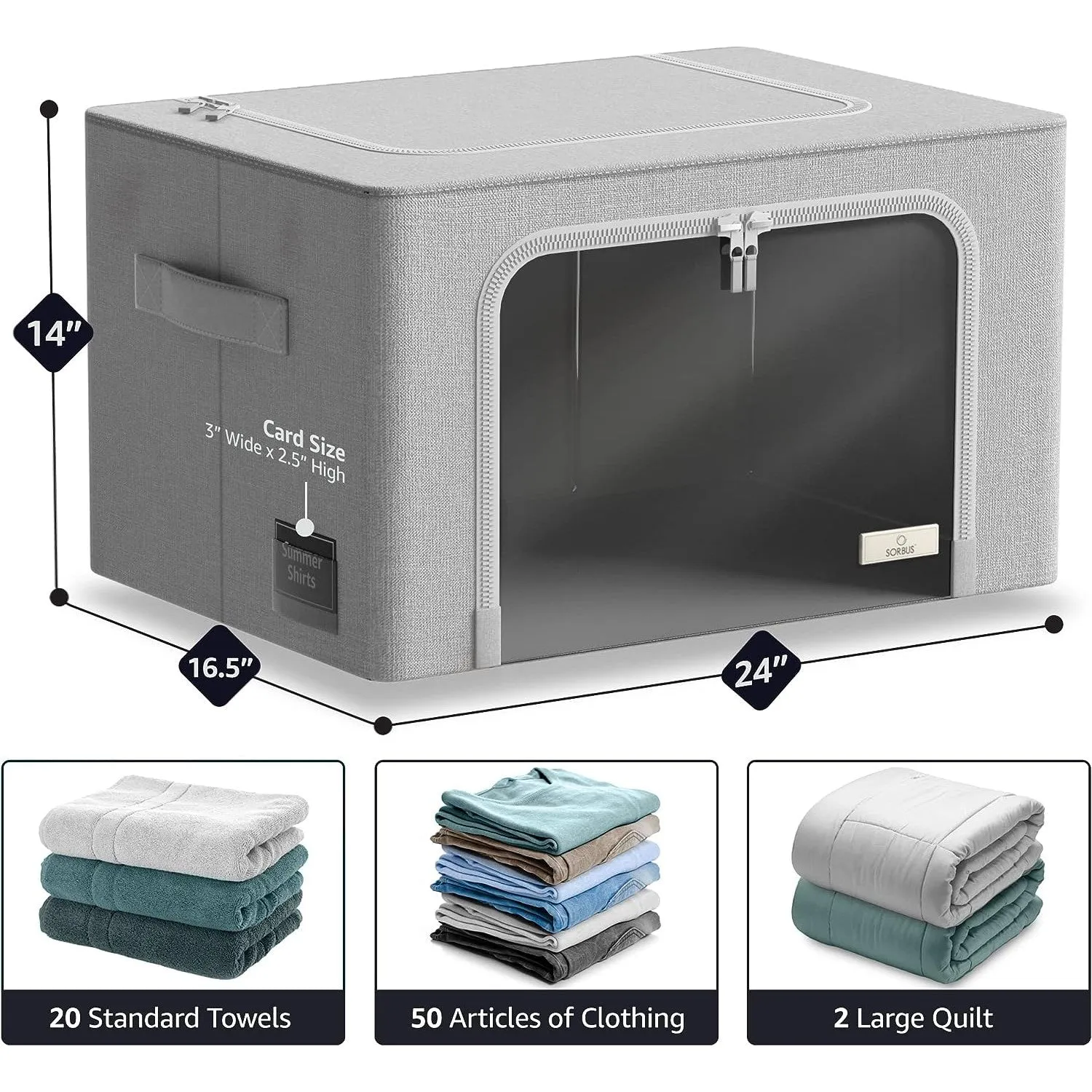 Jumbo Storage Bin with Metal Frame (Single Pack)