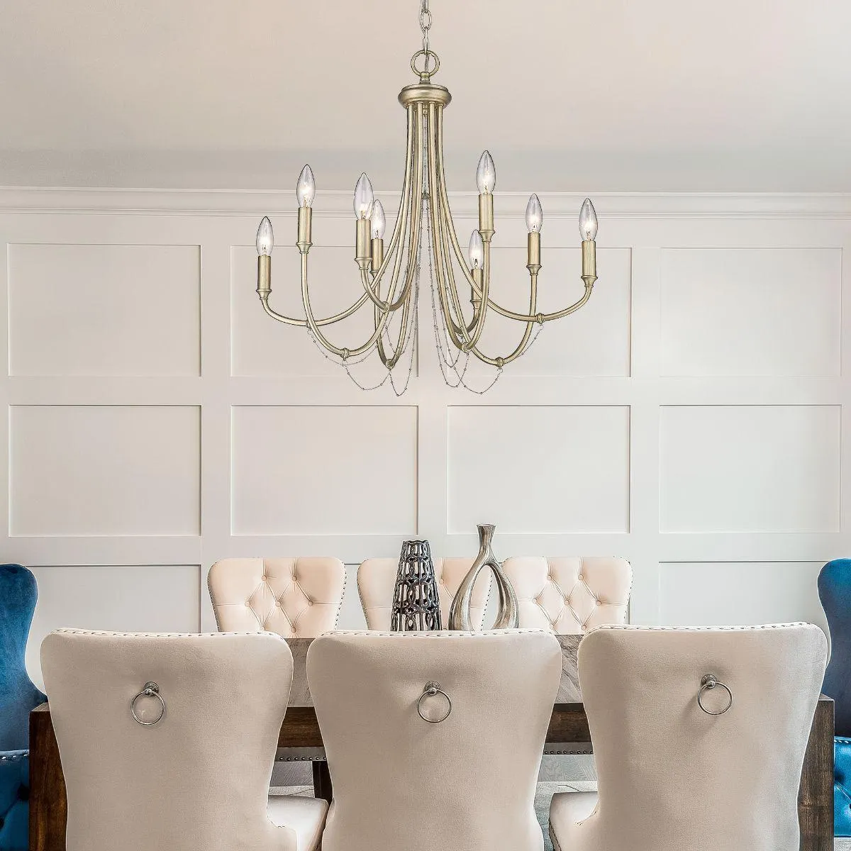 Kamila 8 lights 24 in. Chandelier Gold Finish