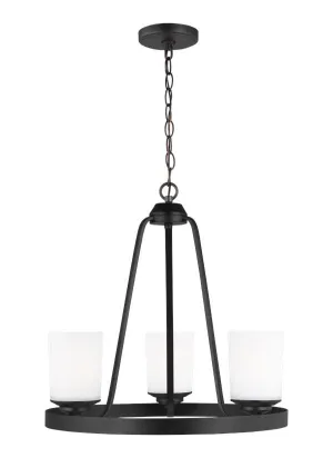 Kemal Collection - Three Light Chandelier | Finish: Midnight Black - 3130703-112
