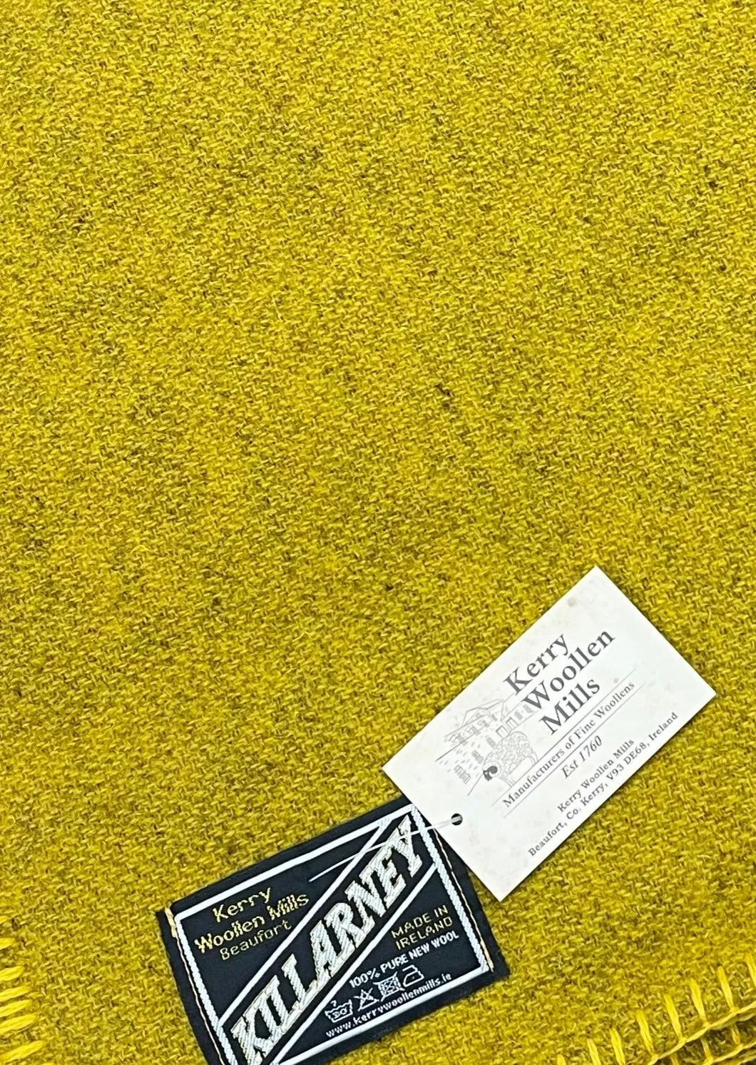 Kerry Woollen Mills 100% Irish Wool Blanket | Yellow