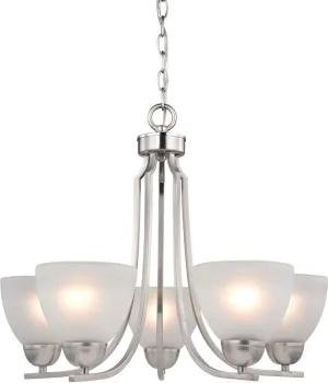 Kingston 5 Light Chandelier In Brushed Nickel