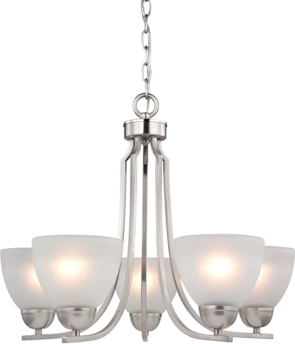 Kingston 5 Light Chandelier In Brushed Nickel