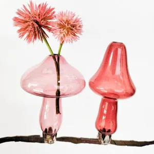 Kinkora Set of 2 Toadstool Clip Vases Pink 10cm