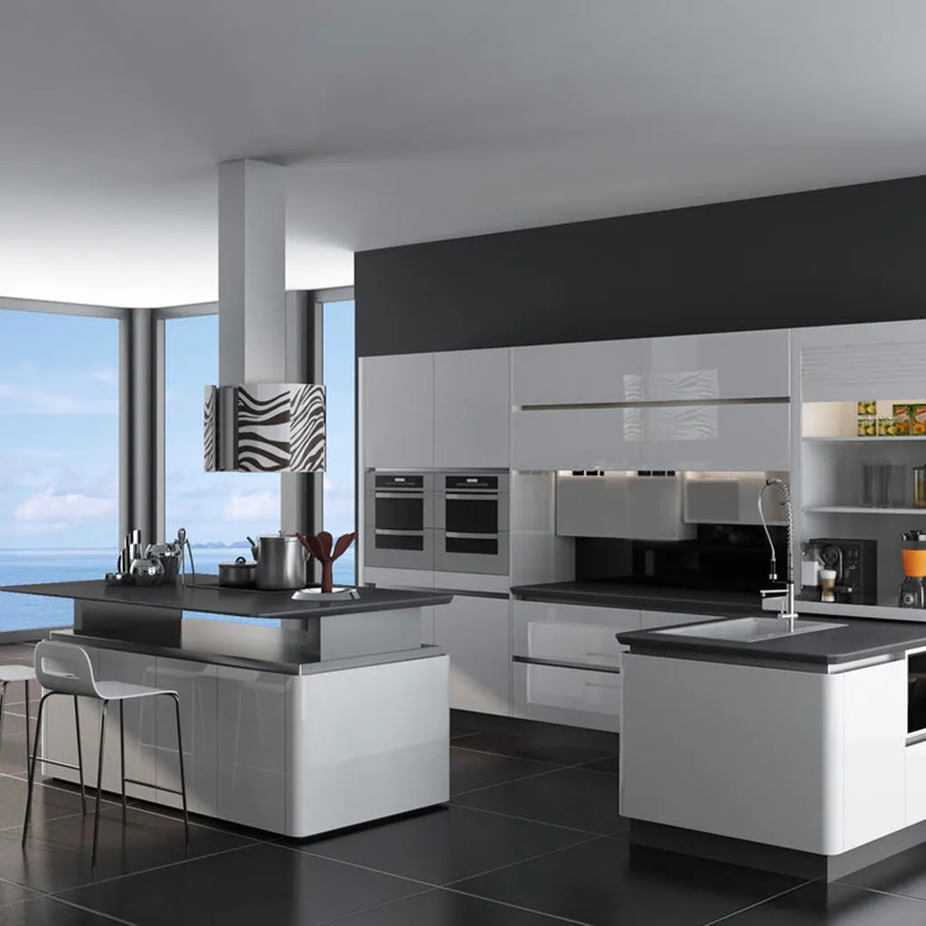 Kitchen Cabinet - Flat Panel Cabinet Sample Door - Luxury Lacquer White