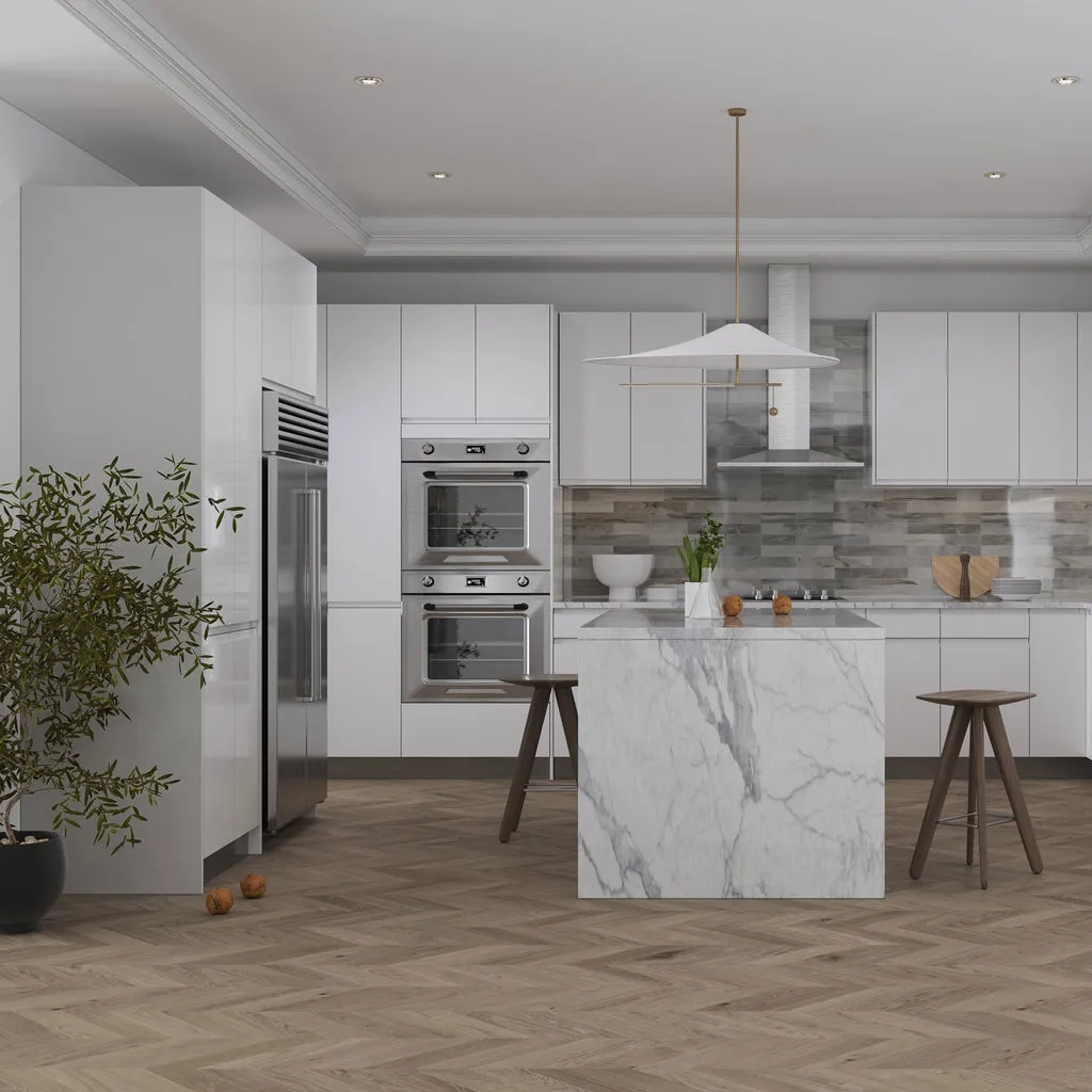 Kitchen Cabinet - Flat Panel Cabinet Sample Door - Luxury Lacquer White