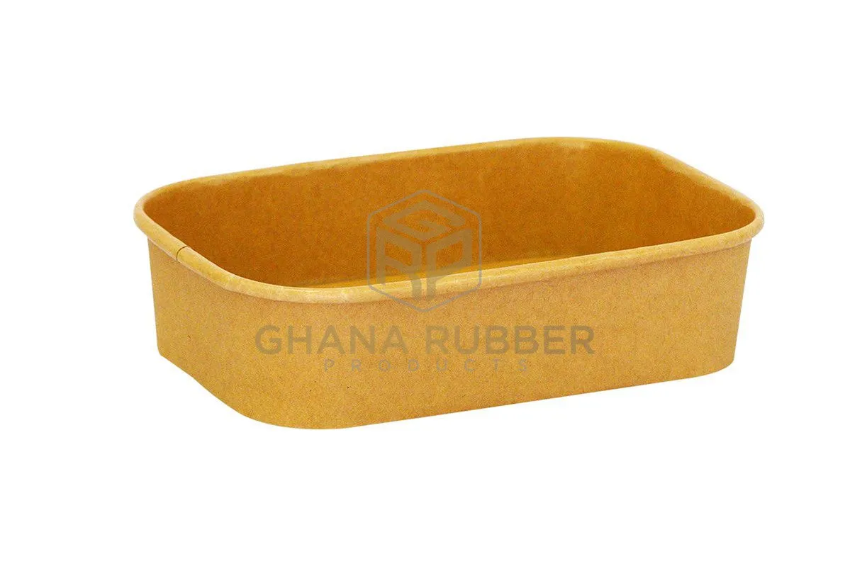 Kraft Rectangular Container 500ml   Lids