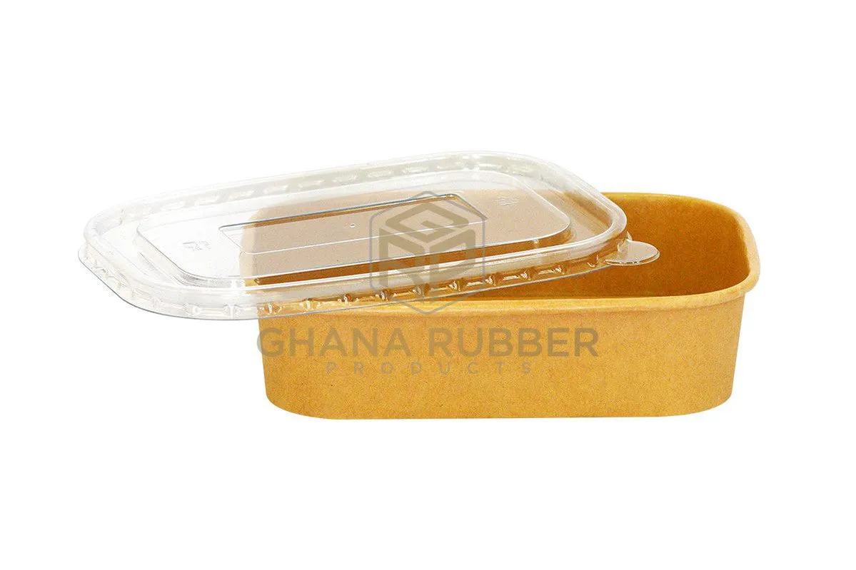 Kraft Rectangular Container 500ml   Lids