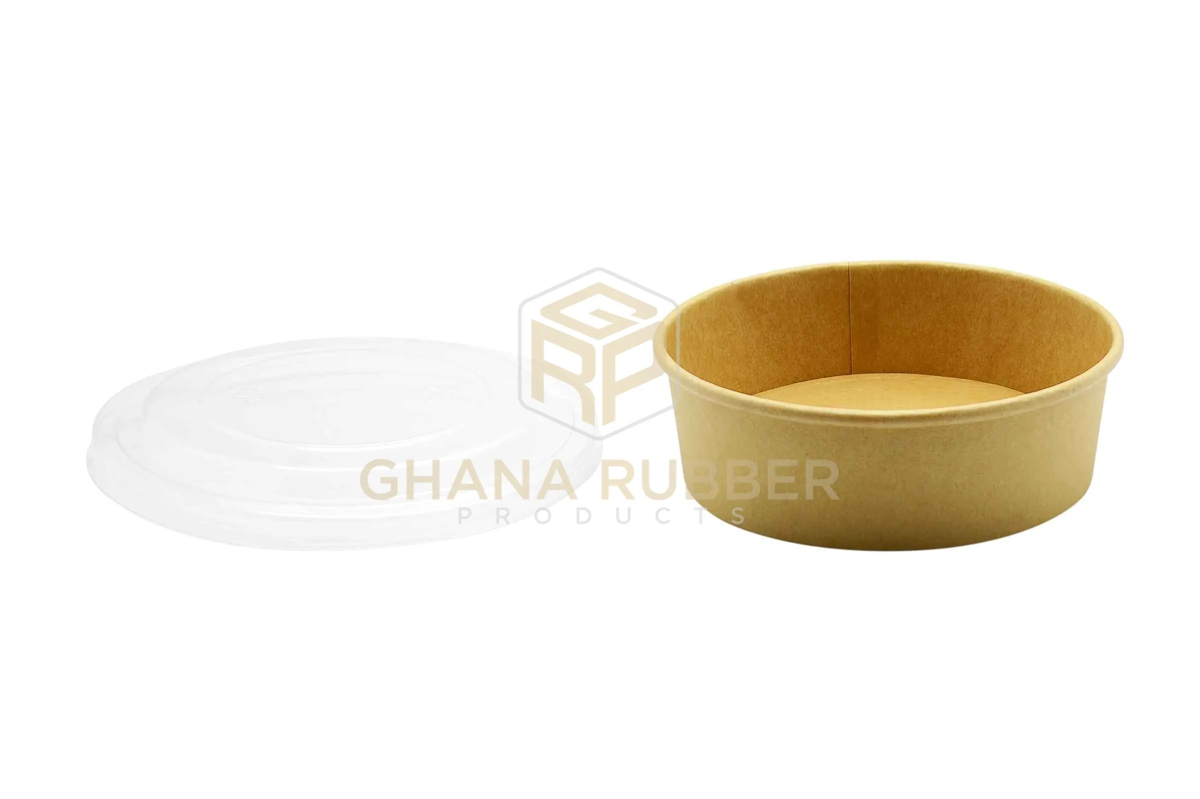 Kraft Round Bowl   Lids 500ml