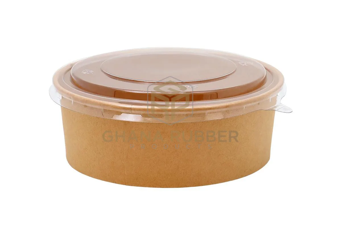 Kraft Round Bowls   Lids 1500ml