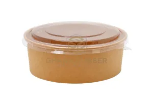 Kraft Round Bowls   Lids 1500ml