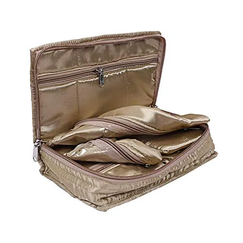 Kuber Industries Satin Jewellery Kit Oragniser (Gold) -CTKTC8798
