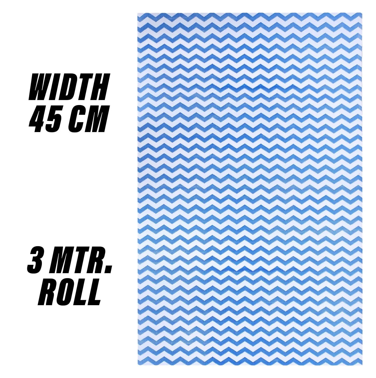 Kuber Industries Shelf Liner | EVA Kitchen Cabinet Shelf Mat | Anti-Slip Bathroom Mat | Fridge Mat | Table Mat | Zig Zag Design Wardrobe Mat | 3 Meter | Blue
