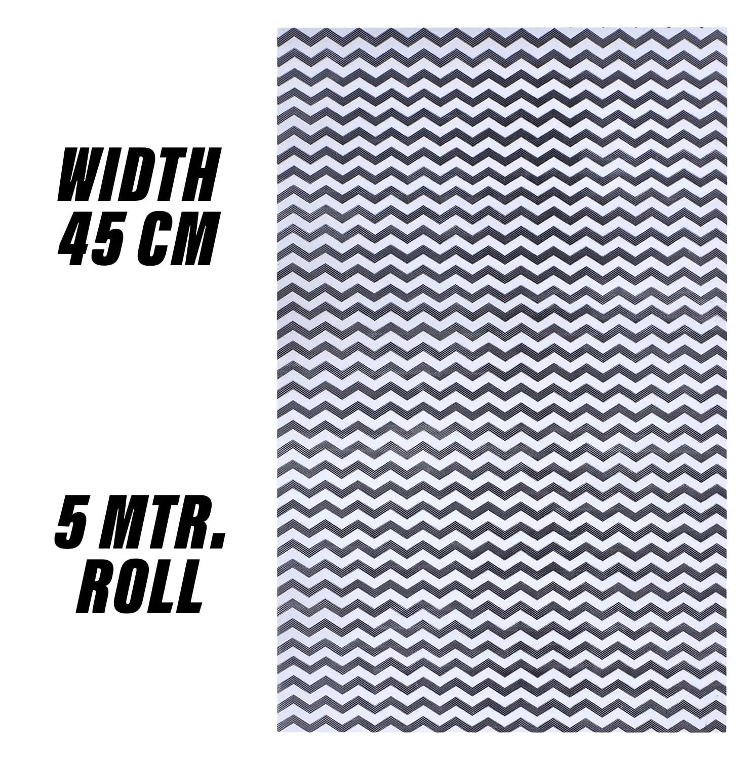 Kuber Industries Shelf Liner | EVA Kitchen Cabinet Shelf Mat | Anti-Slip Bathroom Mat | Fridge Mat | Table Mat | Zig Zag Design Wardrobe Mat | 5 Meter | Black