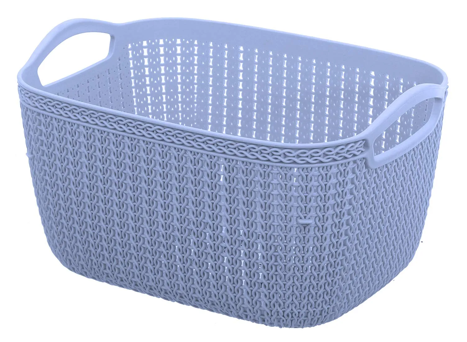 Kuber Industries Unbreakable Plastic 4 Pieces Multipurpose Medium Size Flexible Storage Baskets/Fruit Vegetable Bathroom Stationary Home Basket with Handles (Cream & Grey) -CTKTC39101, Standard