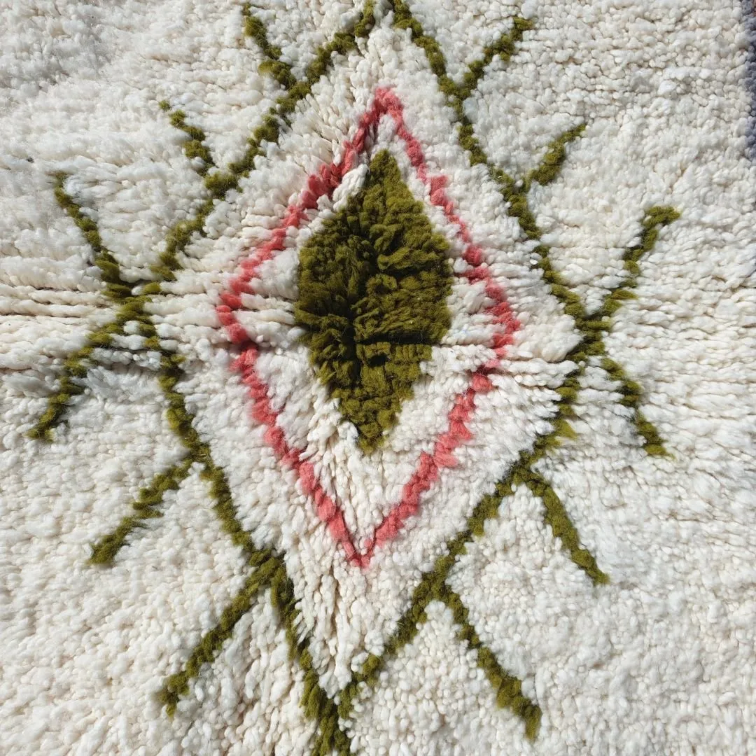 Lablda | 3x5 White Moroccan Rug Beni Ourain Ultra Soft | 3'80x5'64 Ft | 116x172 cm