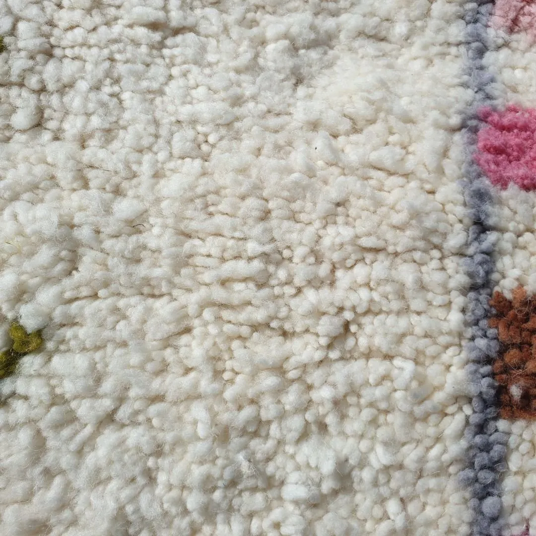 Lablda | 3x5 White Moroccan Rug Beni Ourain Ultra Soft | 3'80x5'64 Ft | 116x172 cm