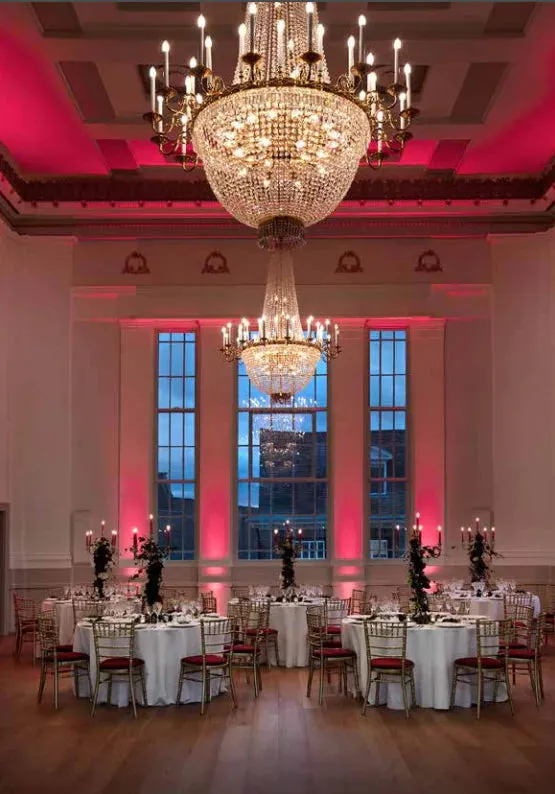 Large Asfour Crystal Empire Chandelier Trio - St. Albans Hall