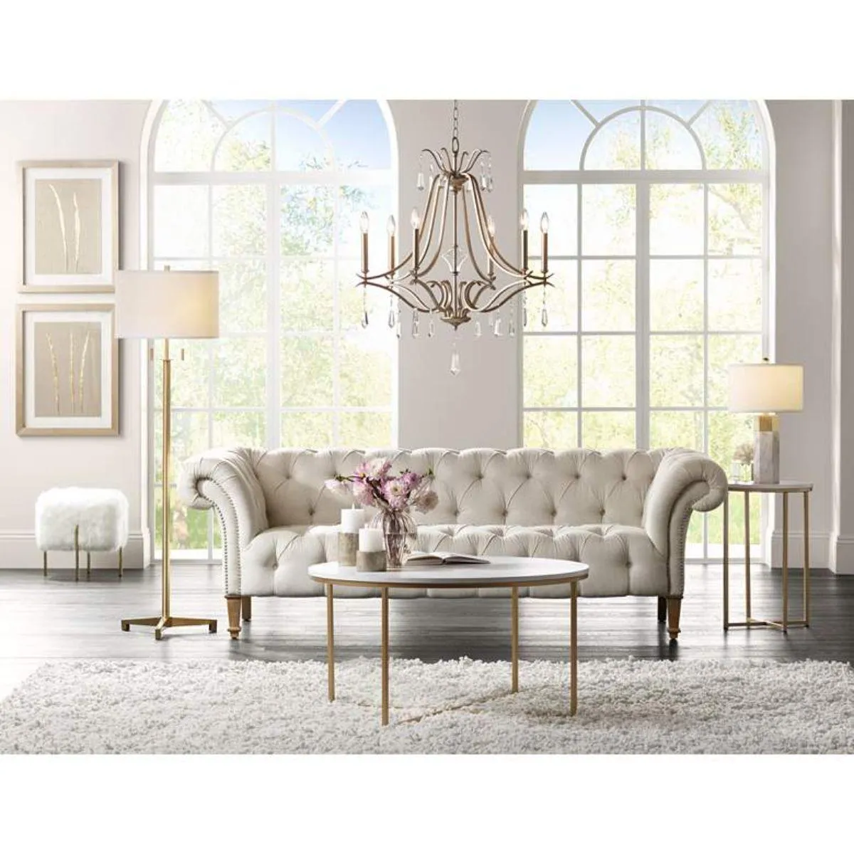 Laurel Estate 27 in. 6 Lights Chandelier Gold finish