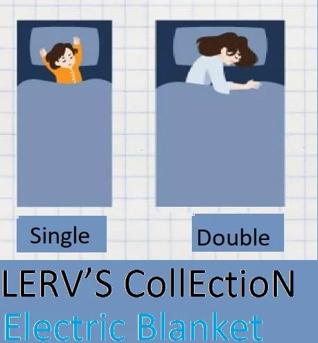 LERV’S CollEctioN Winter Bedding Heated Polar Blanket Electric Throw - Soft Electric Blanket for Couch, Solid Polyester Double Electric Blanket/Size 30x60 inch -Check Blue
