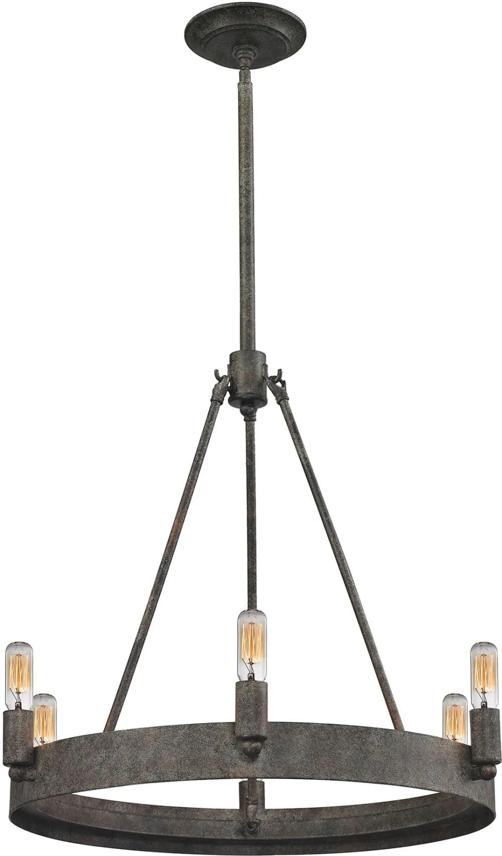 Lewisburg 6 Light Chandelier In Malted Rust
