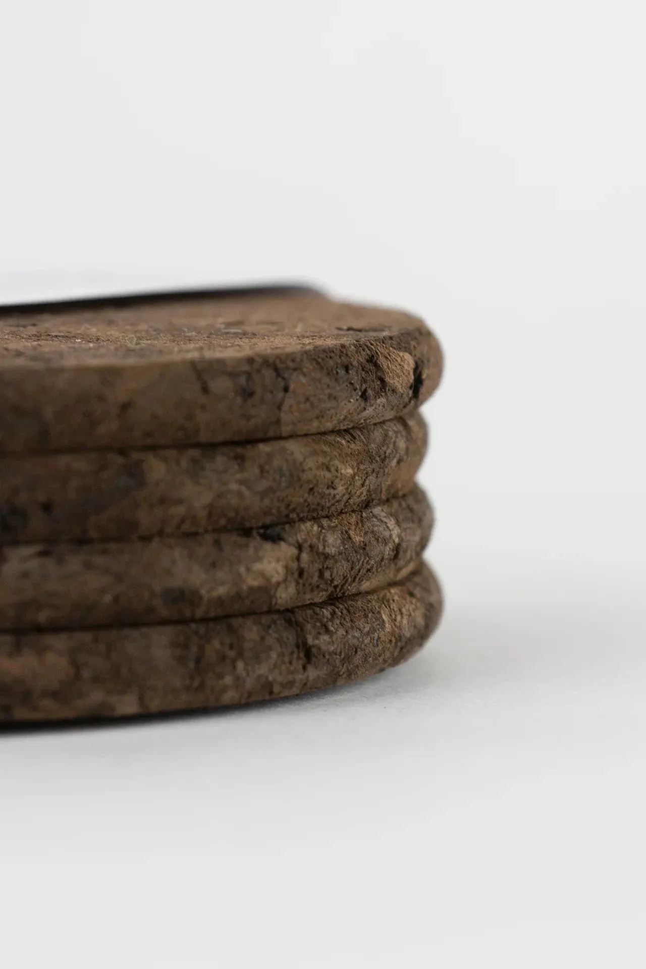 Liga Smoked Cork Round Coaster Set