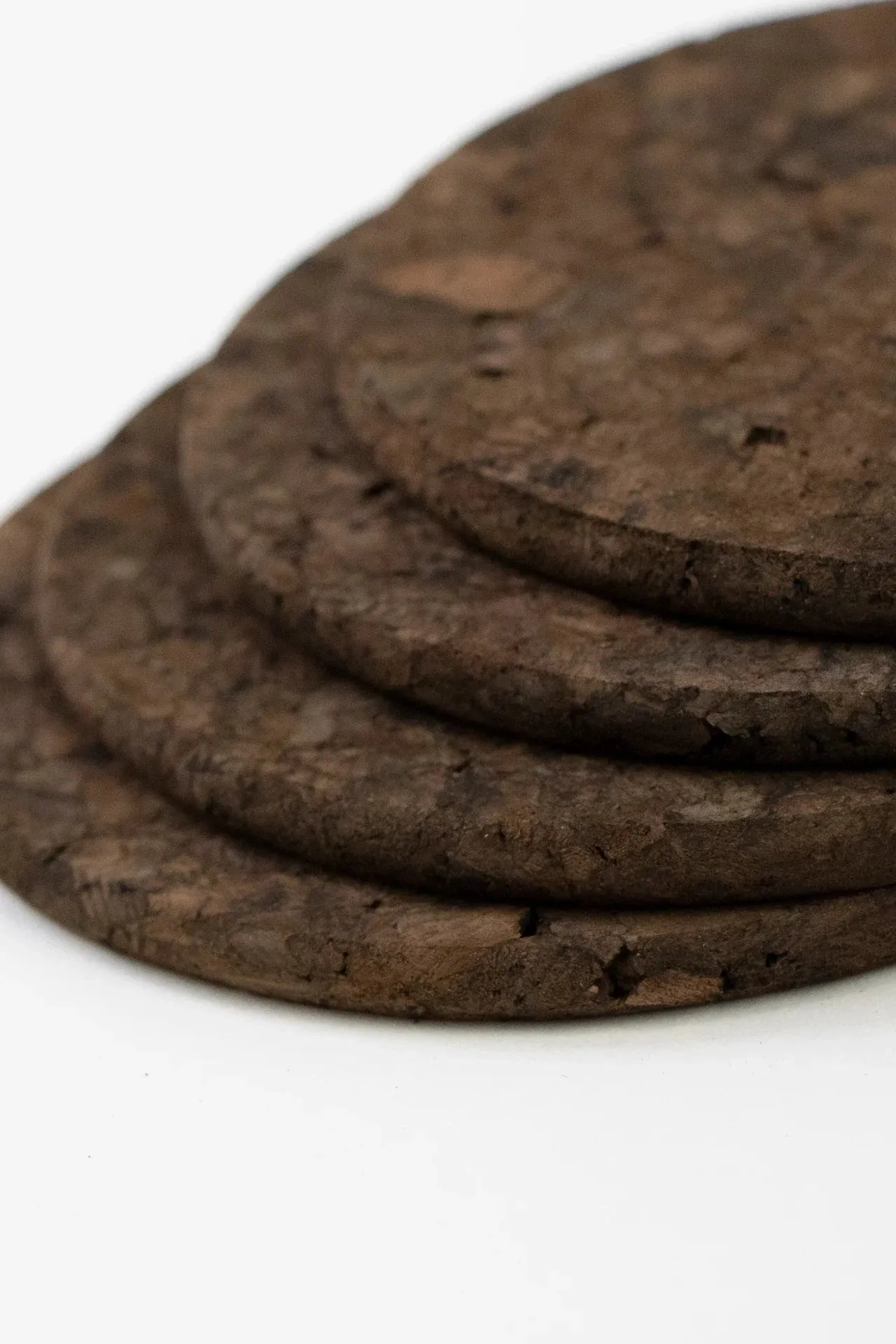 Liga Smoked Cork Round Coaster Set