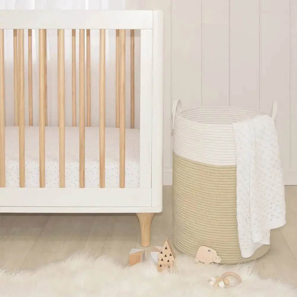 Living Textiles | 100% Cotton Rope Hamper - Large - Natural/White