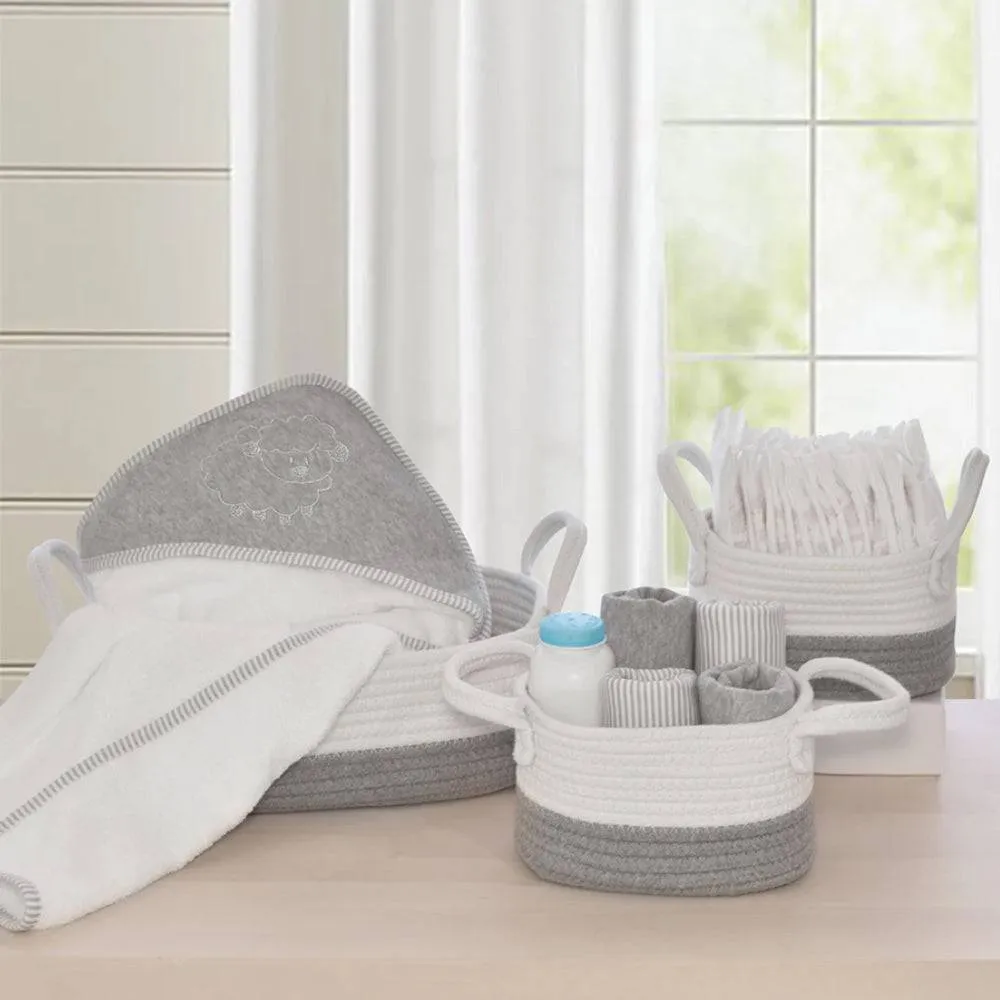 Living Textiles | 3pc Storage Set - Grey/white