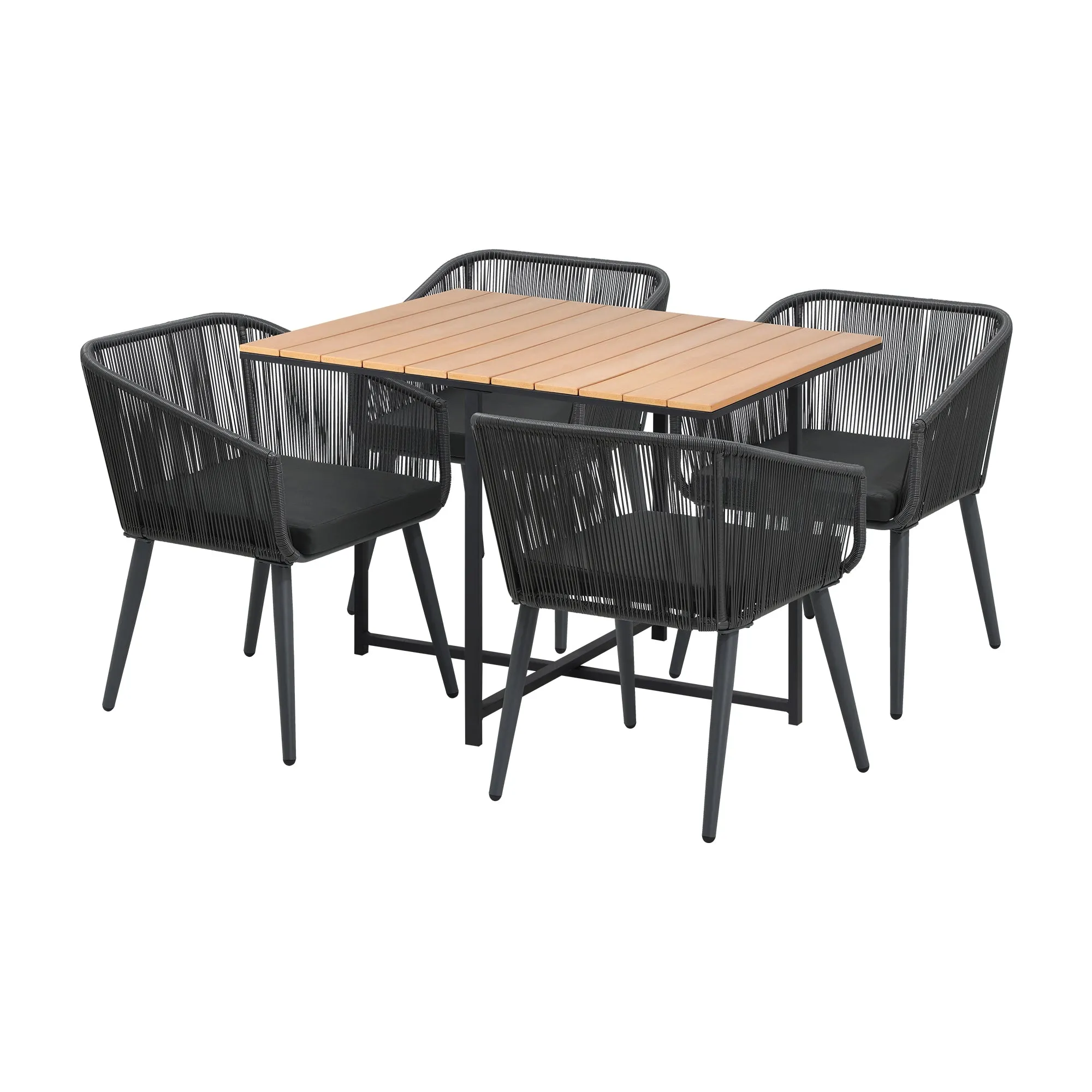 Livsip 5PCS Outdoor Dining Set Furniture Table Lounge Chairs Patio Setting