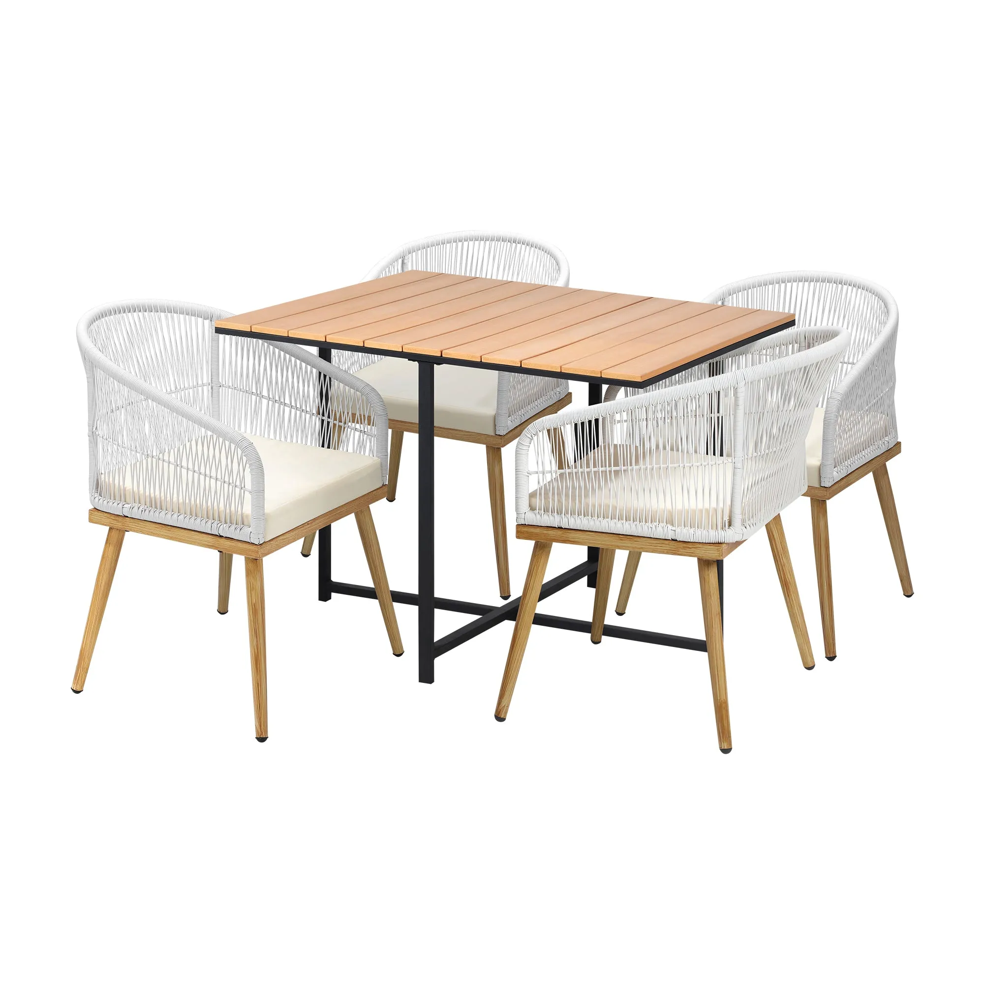 Livsip Outdoor Dining Set Furniture Table Chairs Patio Bistro Setting 5 Piece