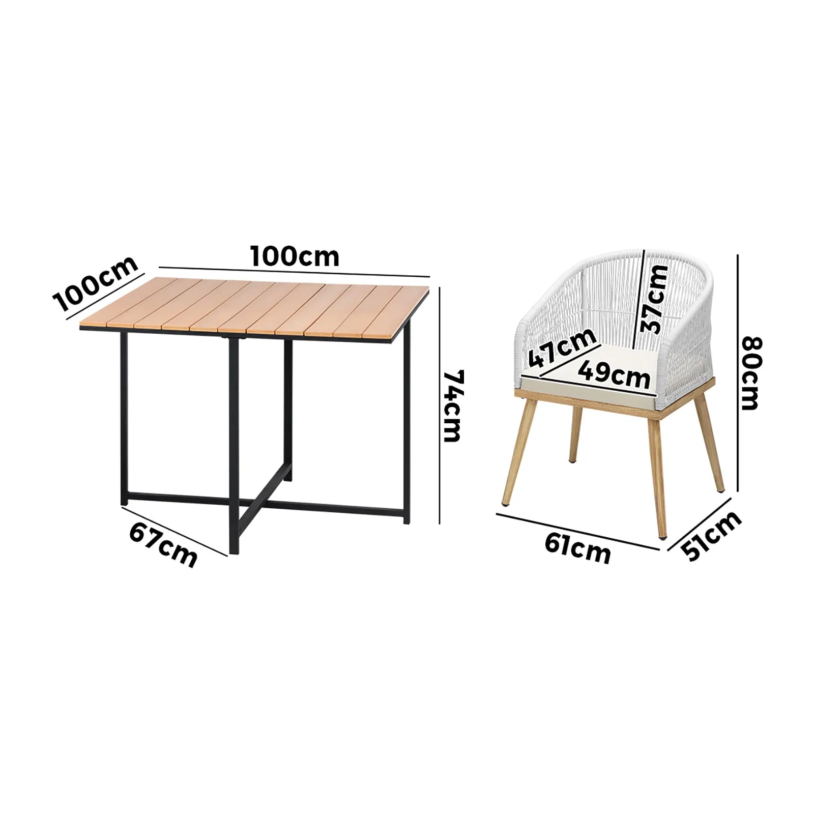 Livsip Outdoor Dining Set Furniture Table Chairs Patio Bistro Setting 5 Piece