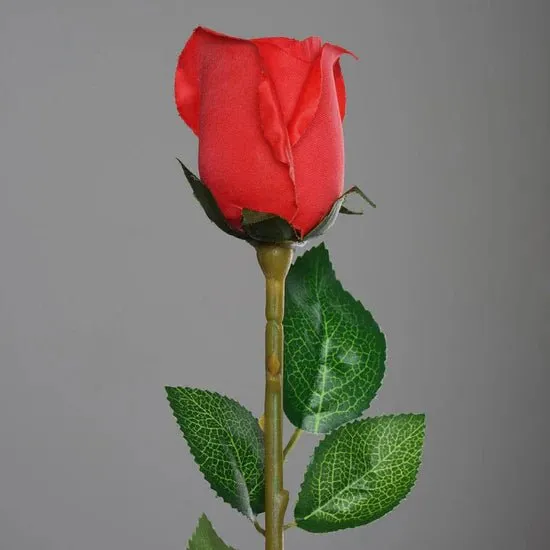 Long Stem Red Artificial Silk Roses (1ct)